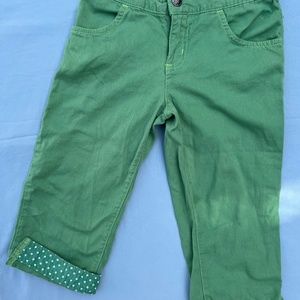 Cutest Green Jeans with Polka-Dotted flip-up Cuffs